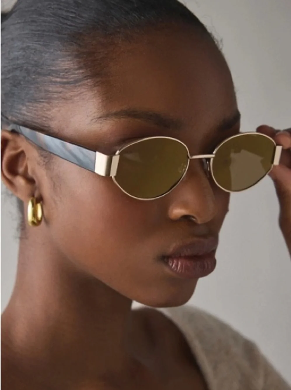 Urban Outfitters Gold Frame with Olive Lenses Women's Sunglasses